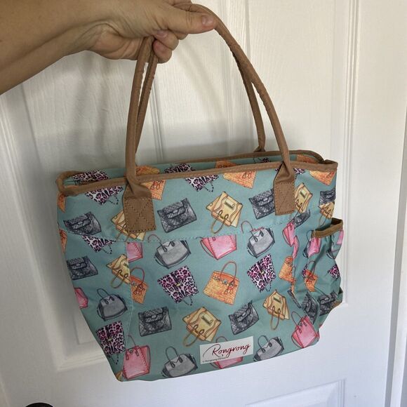 Rongrong Insulated Lunch Tote Bag Purses Pattern picnik work vacation travel - Picture 7 of 9